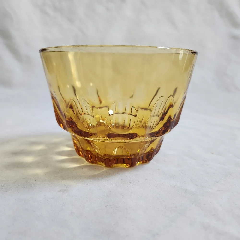 Vintage Amber Yellow Glass Candy Dish